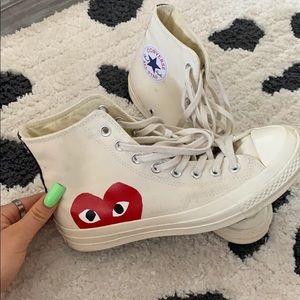 Comme De Garçons PLAY x Converse chuck 70 Hi White